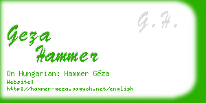 geza hammer business card